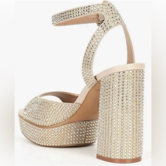 Embellished Rhinestone Platform Dress Sandals - Picture 2 of 8